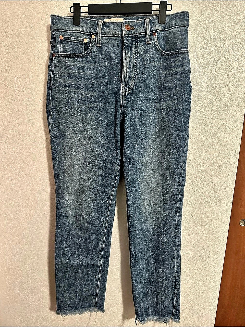 Madewell The '90s Straight Crop Jean Straight Leg Jeans Waist 29 Blue
